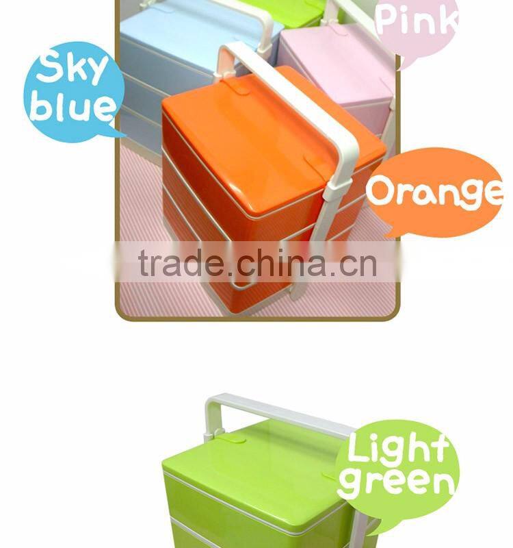 Picnic Lunch box 3s Set 3~4persons/Light green/pink/orange/sky blue