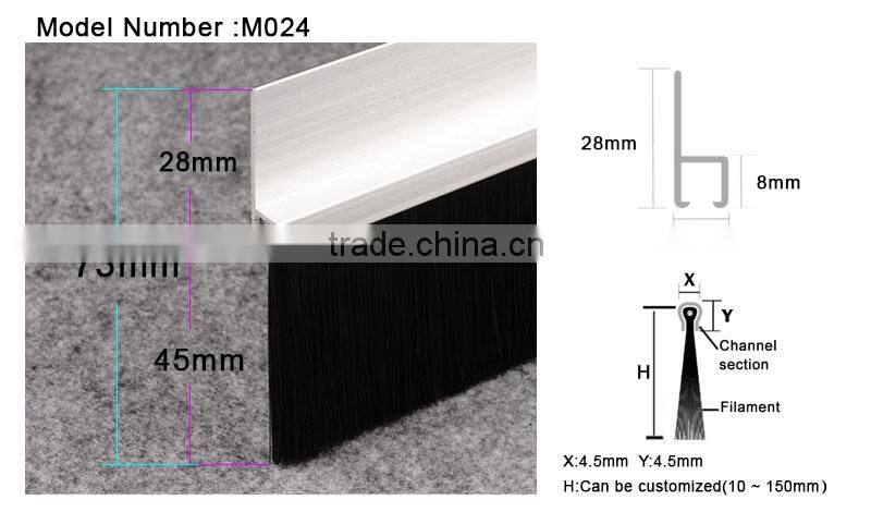 Top Grade Dust-proof Door Parts Single Hollow Metal Door Brush Seals