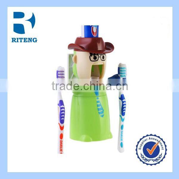 GREEN Automatic Auto Toothpaste Dispenser Squeezing Device Toothbrush Holder