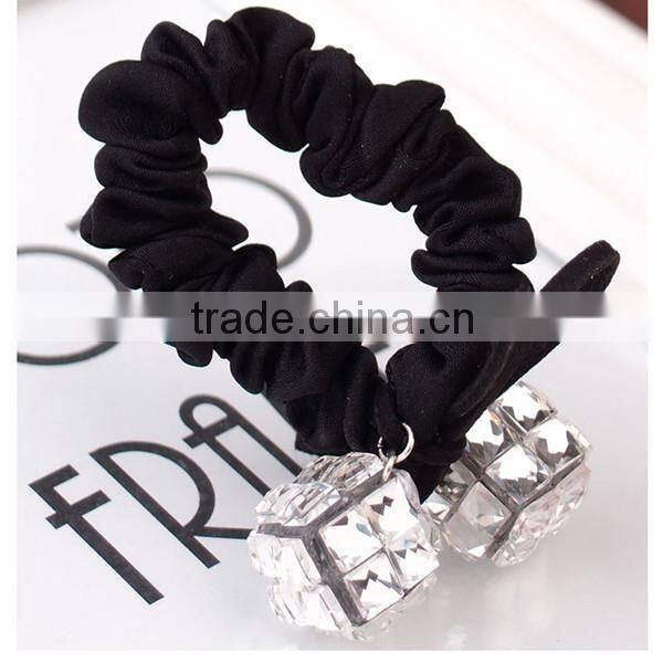 crystal black felt materia bow hair holder, hair tie holder