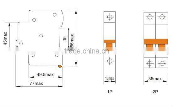 dz47 electrical circuit breaker size