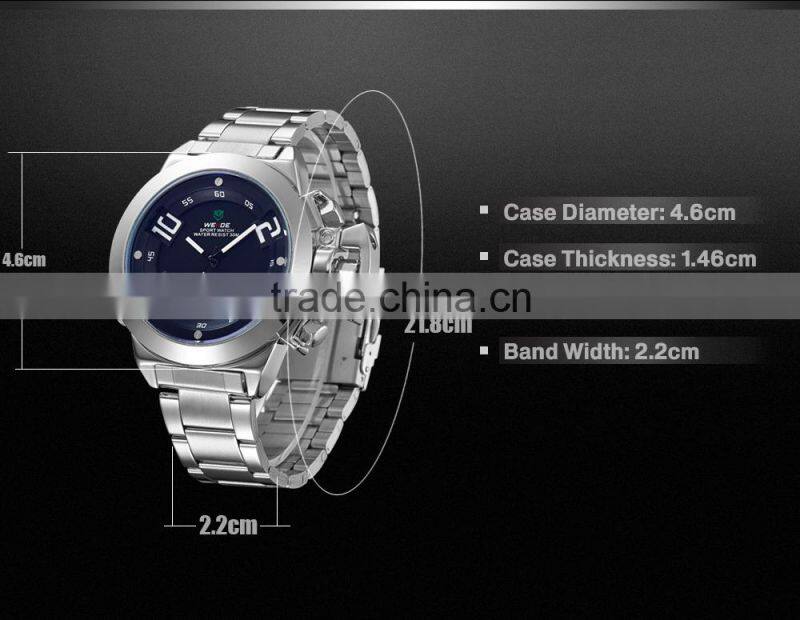 2015 new model WEIDE Sport Steel Watch With Trend Design LED Display Luxury Digital Analog Quartz Watch China Supplier