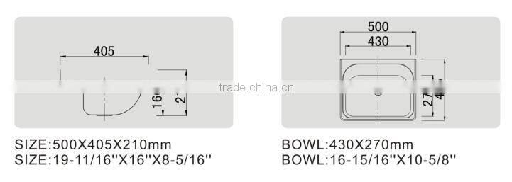 High quality Stainless steel sink 304 Laundry sink -KS-LS-A41