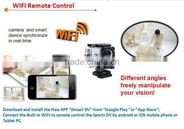Best diving sports waterproof 30M action camera1080p manual 170 degrees wide view