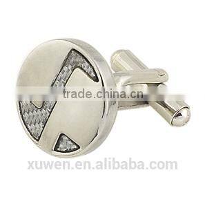 inlay carbon fiber suits 316l stainless steel cufflinks for men