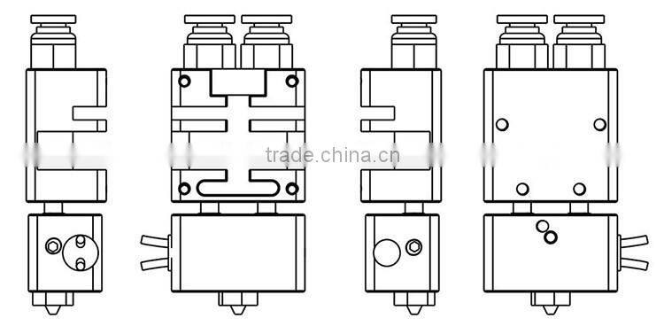3D Printer ABS Filament Extruder For 3D Printing Parts E3D Cyclops 2 In 1 Out Hotend Extruder Machine