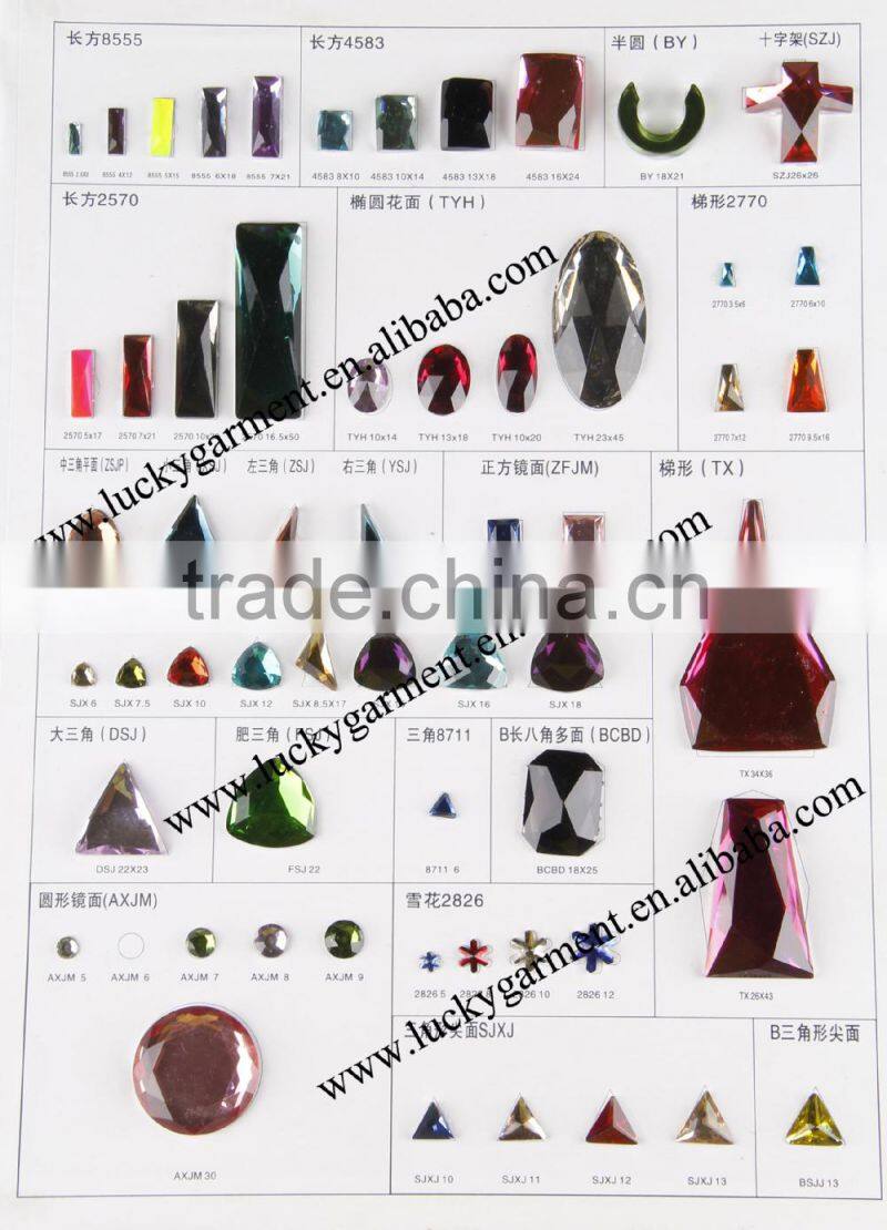 LUCKY highest quality flat back sew-on acrylic stone acryl strass