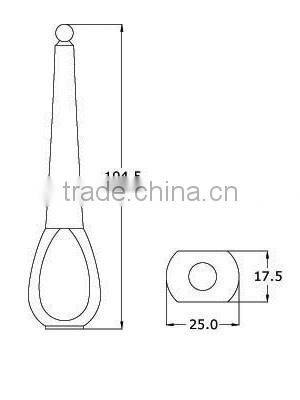 Red drop shape liquid cosmetic container with brush