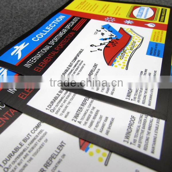 Clear Colorful Printing Special Material Labels For Clothing