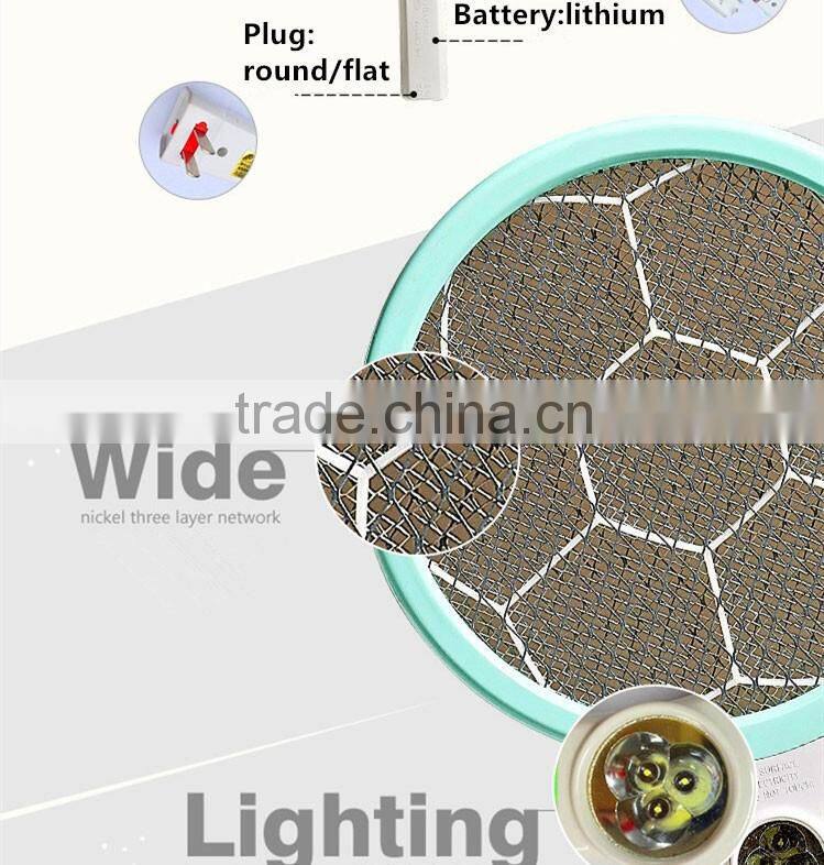 QX809-6 rechargeable electric mosquito bat wire fly swatter Bug Zapper Racket