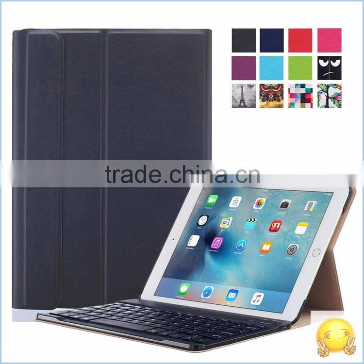 Luxury Business PU Leather Folding Stand cover case for apple ipad pro 9.7'' keyboard case cover