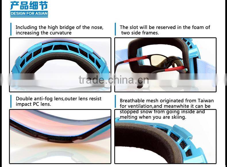 2015 Anti-Fog Snowboard Snow Ski goggle