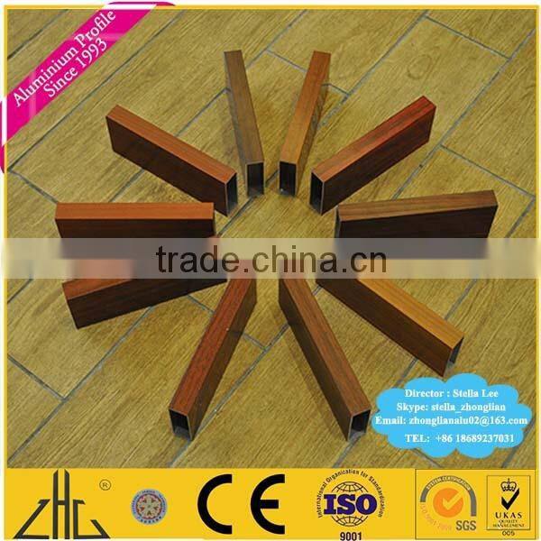 Wow!! anodized aluminium frame OEM/timber grain aluminium profile to make door and window/paper transfer wood grain alu profiles