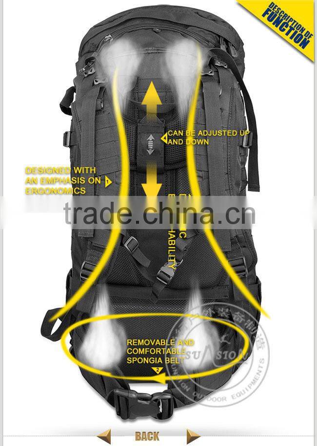 1000D waterproof nylon Large Capacity Load Bearing Backpack with ISO SGS