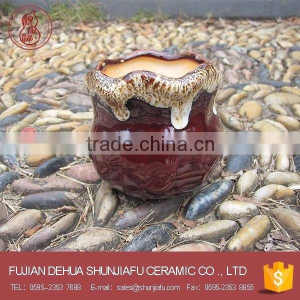 Creative variable flow glazed ceramic flower pot ,Mini flower pot