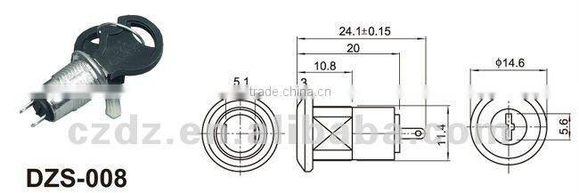 warm air blower switch/two position switch,19mm the key for game machines,Zinc alloy 19mm security electronic key switch