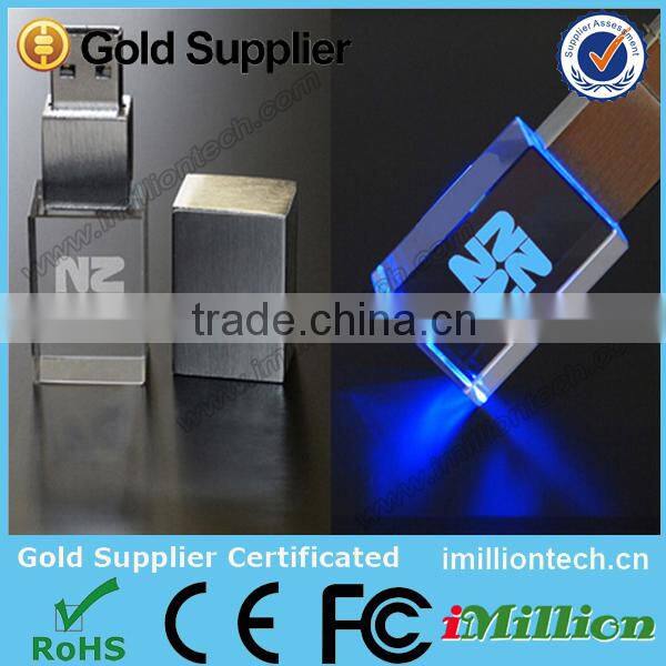 Wholesales Alibaba Express LED Light Crystal USB Flash Drive,USB glass flash drives,3D Crystal Glass USB Pendrive