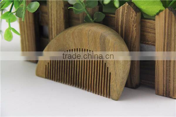 Round shape wooden beard hair comb