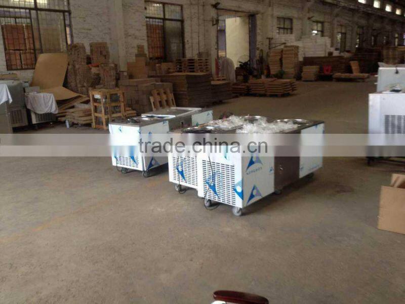 Frozen yogurt fruit ice cream rolls making machine with real fruit