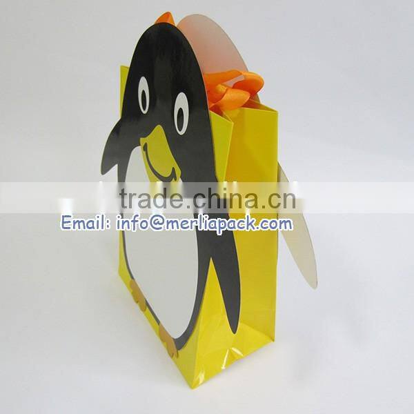 Penguins Cartoon Christmas Paper Bags Present Kids Birthday Party Jumbo Bags