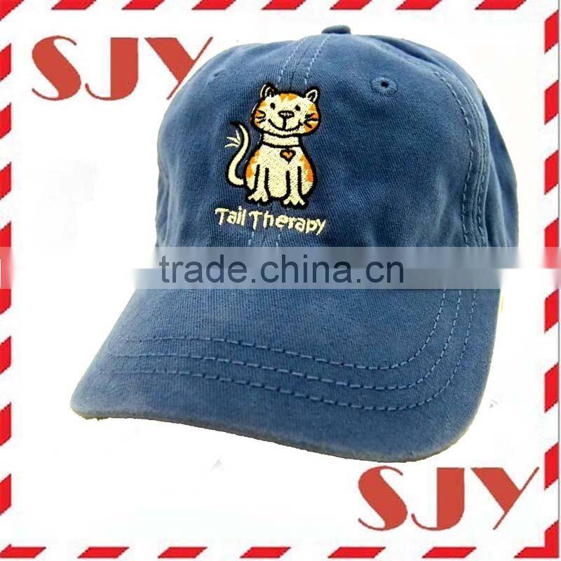 Navy Blue Animal embroidery 6 panels low profile unstructured baseball cap