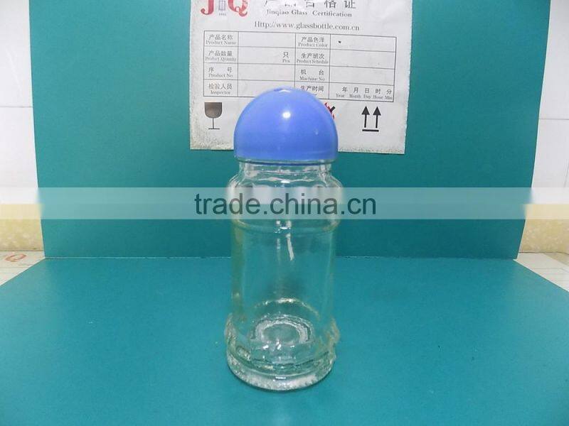 Fancy glass flavour jar with plastic cap