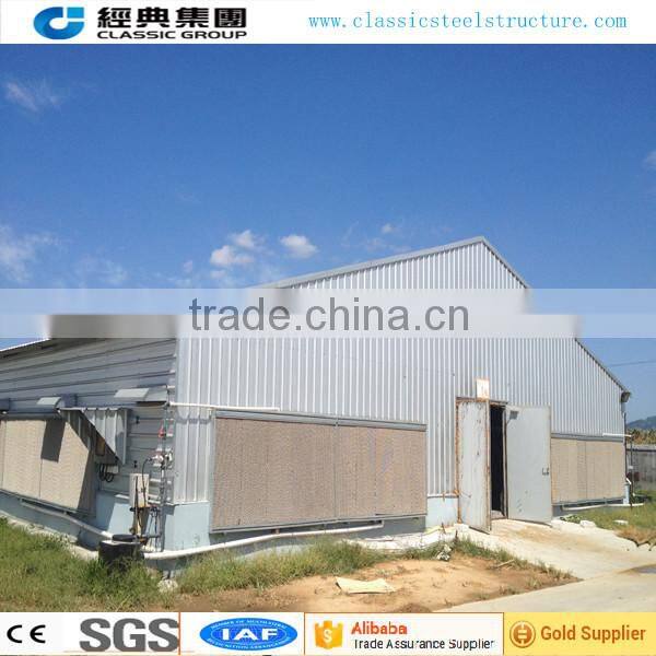 low cost steel structure modern chicken shed
