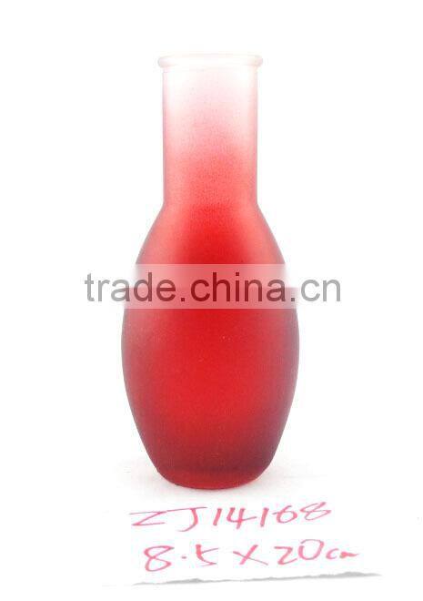 cylinder frosted colored glass vase for home decoration