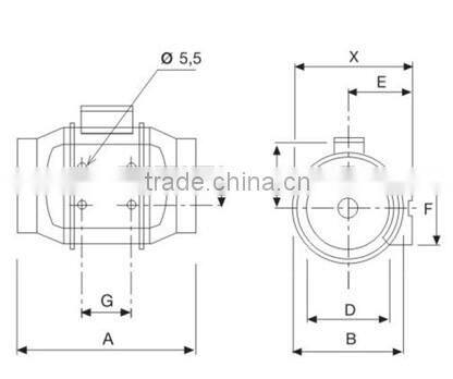 Hydroponics grow room duct inline fan 5"