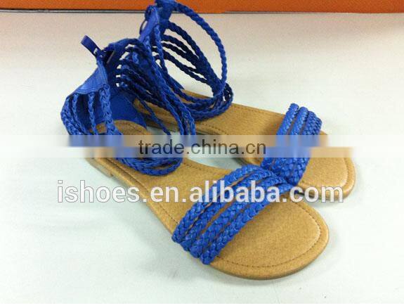 Women 2016 new design roman styels summer solid ankle sandals