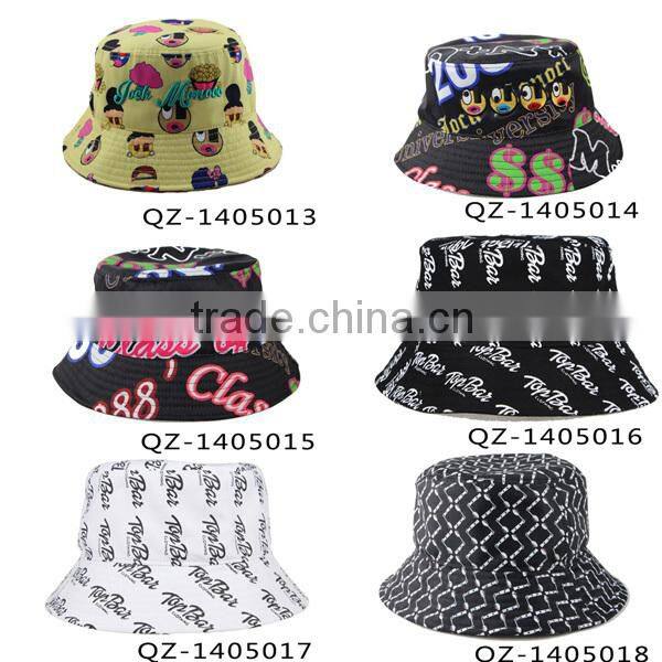 2014 Hot Sale Embroidery Jeans Style navy blue Bucket Hat