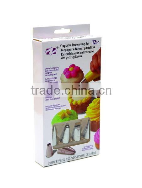 4 pcs stainless steel nozzles with plastic bag Icing Set Fondant Tools