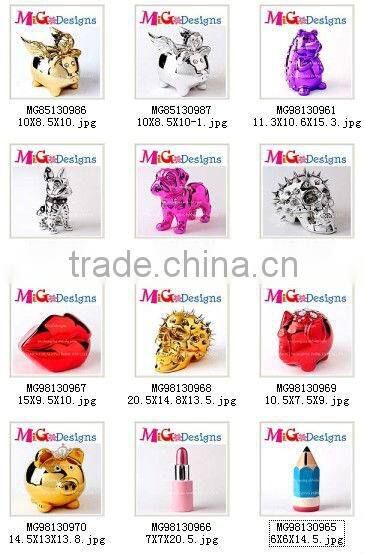 Hand Painted Factory Ceramic Pig Decorative Coin Bank