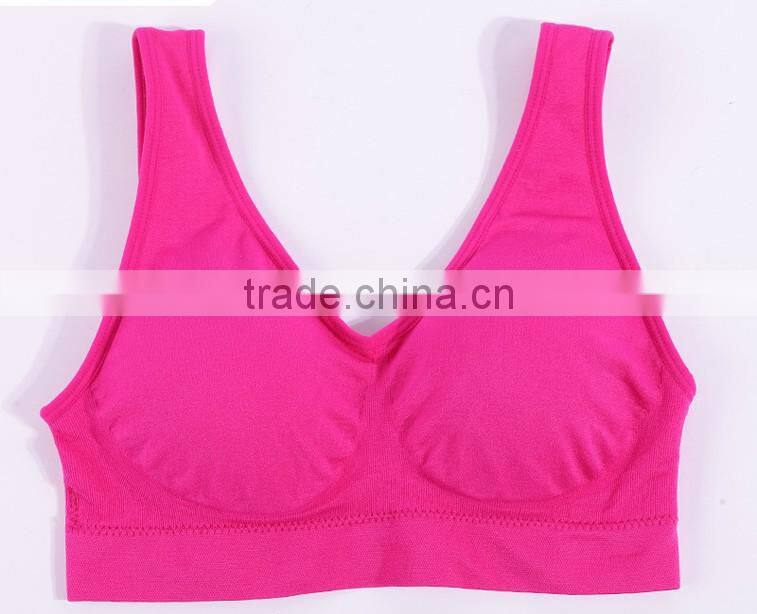 Summer Style Women Stretch Athletic Vest Gym Fitness Sports Bra No Rims Full Cup Padded Bras Colorful Plus Size Tops