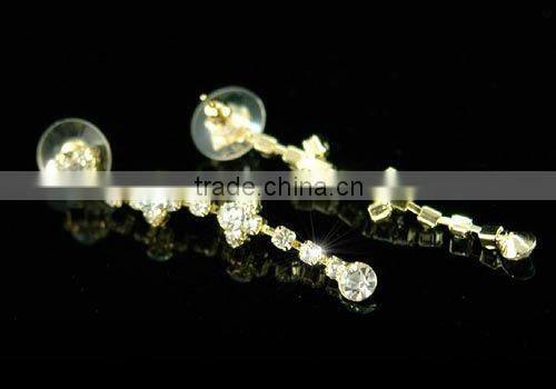 Clear Crystal Gold Plated Necklace Earrings Set CS1074