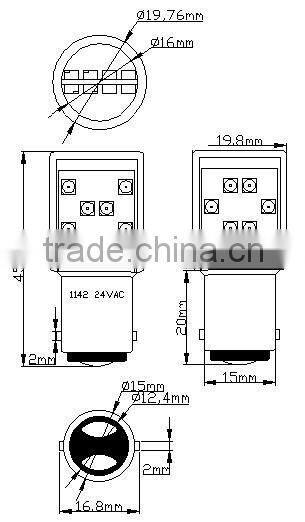 BA15D T20-12SMD LED bulb