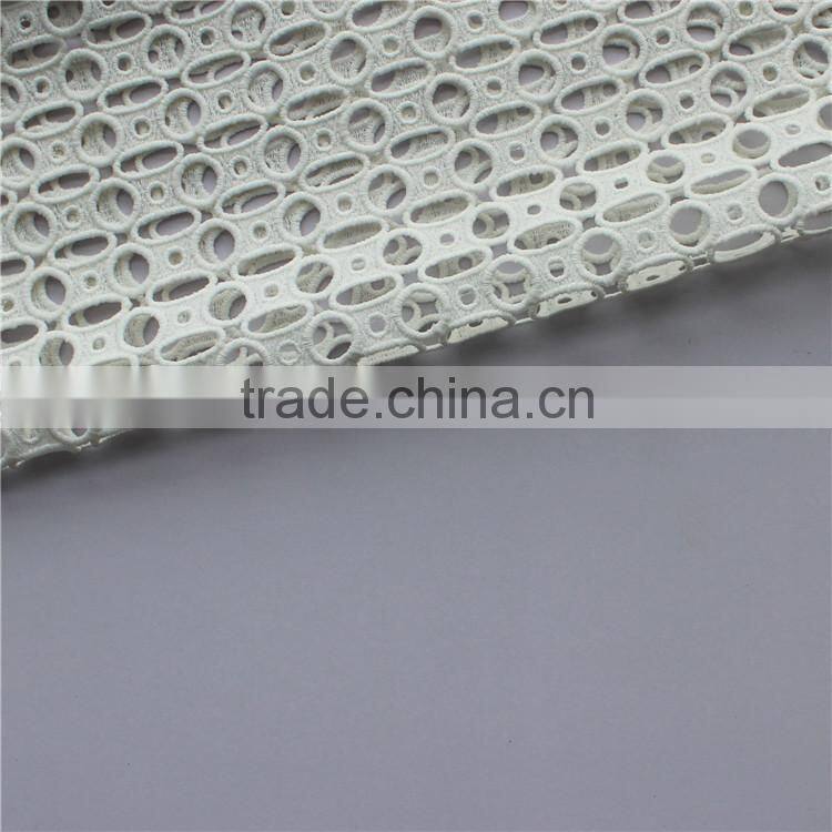 2015 high quality french white lace/indian water soluble polyester embroidery lace fabric for women wear