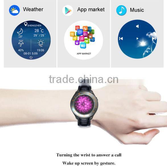Android 5.1 OS MTK6580 Quad Core I2 Smart Watch Heart Rate Monitor Smartwatch With 3G Wifi Bluetooth GPS Google Play Store