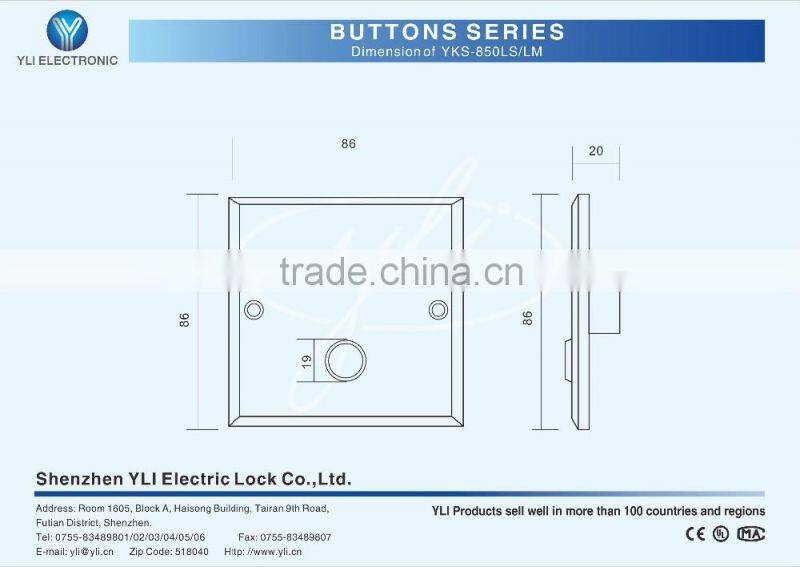 Stainless Steel Door Release Button With LED