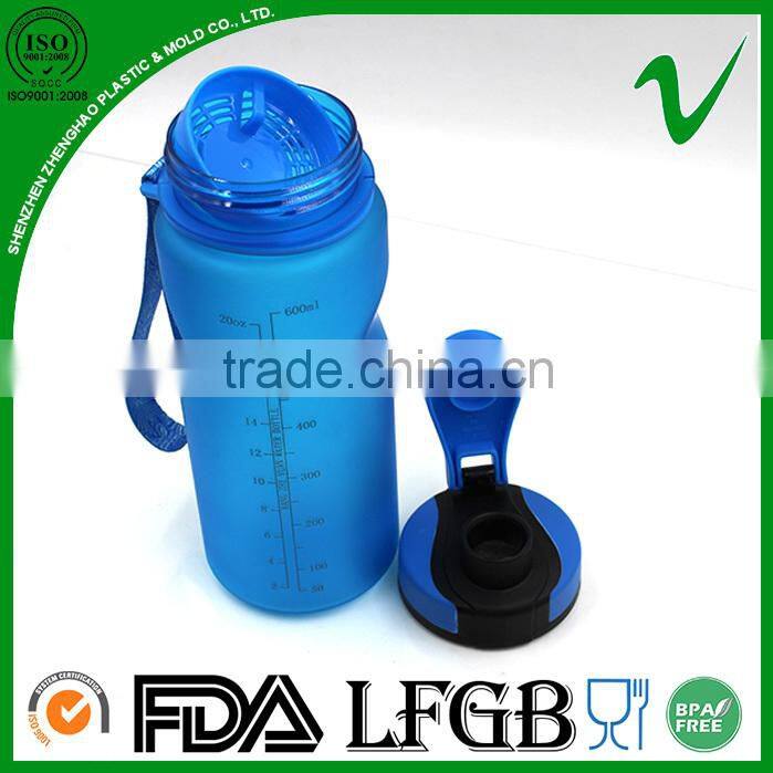 2015 new products clear empty sport water 600ml plastic bottle PCTG