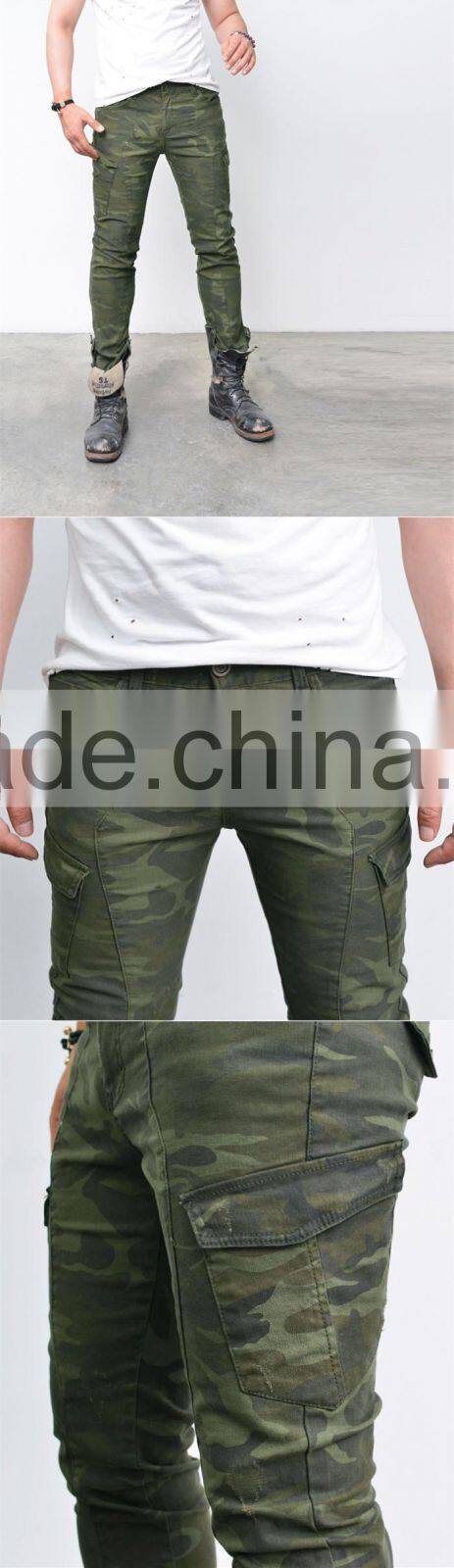 Rugged Camouflage Slim Cargo Biker Pants (LOTG093)