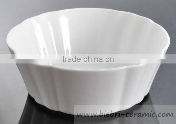 Small Style Logo Decal Artwork Personalized Round Square Shaped Plain White Ceramic Ice Cream Bowl