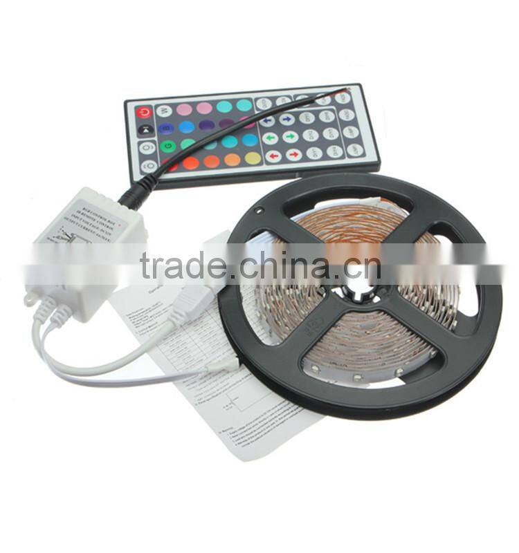 3528 RGB waterproof rainbow led strip kit 5m led strip+ 24 key digital rgb led strip controller + 12v 2A power adapter