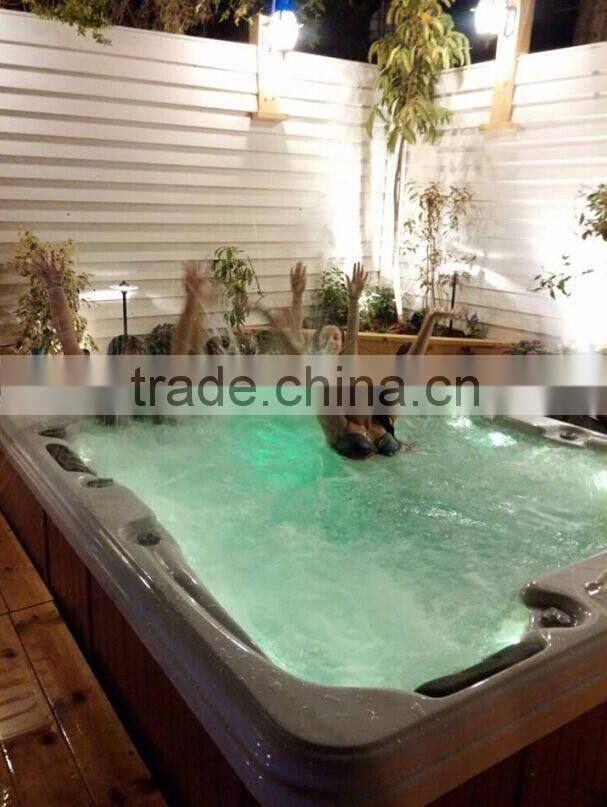 CE Approval garden outdoor spa pool with pop-up TV massage hot tub