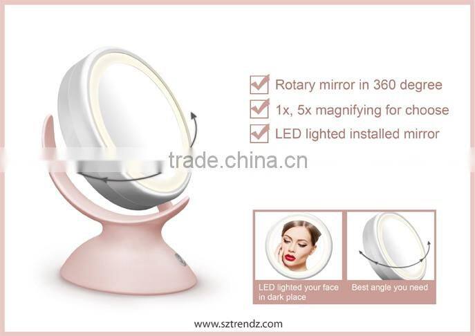 Manufacturer wholesale Double Sides Cosmetic Mirror, LED Type LED mirror