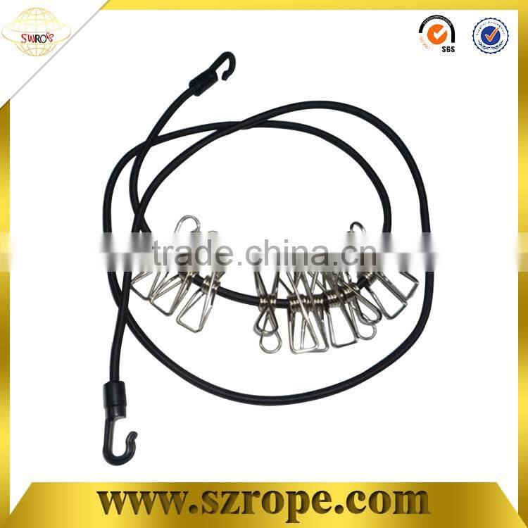 Mini travel clothes line with clips