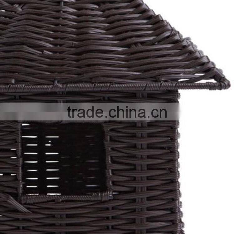 New resin wicker woven mini hanging style cheap wholesale bird houses