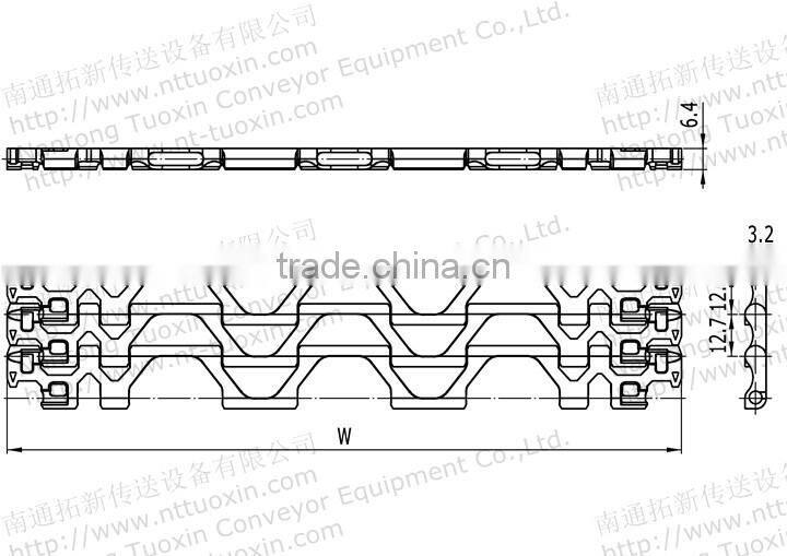 1500 Flush Grid Modular Conveyor Belt
