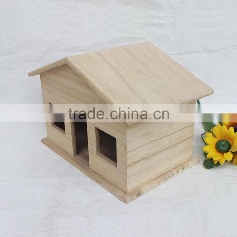 small decrational wooden house for birds
