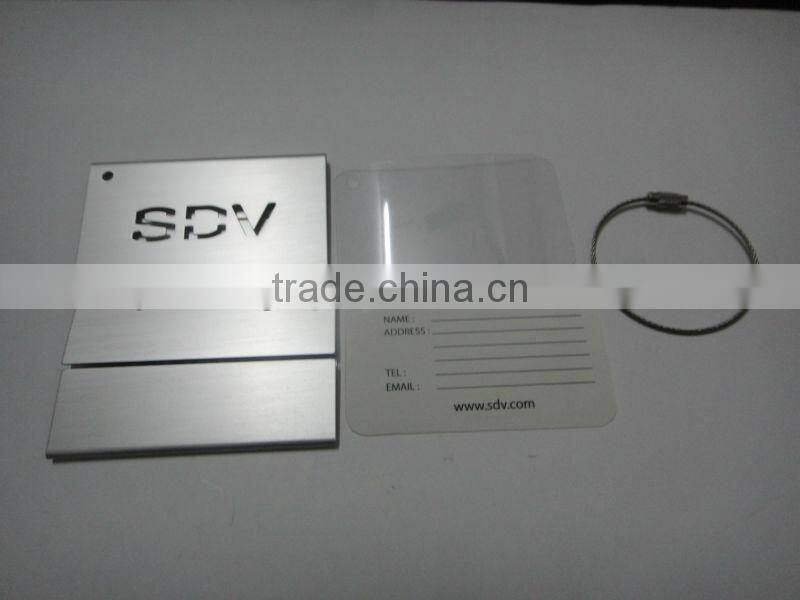 Logo engrave metal luggage tag
